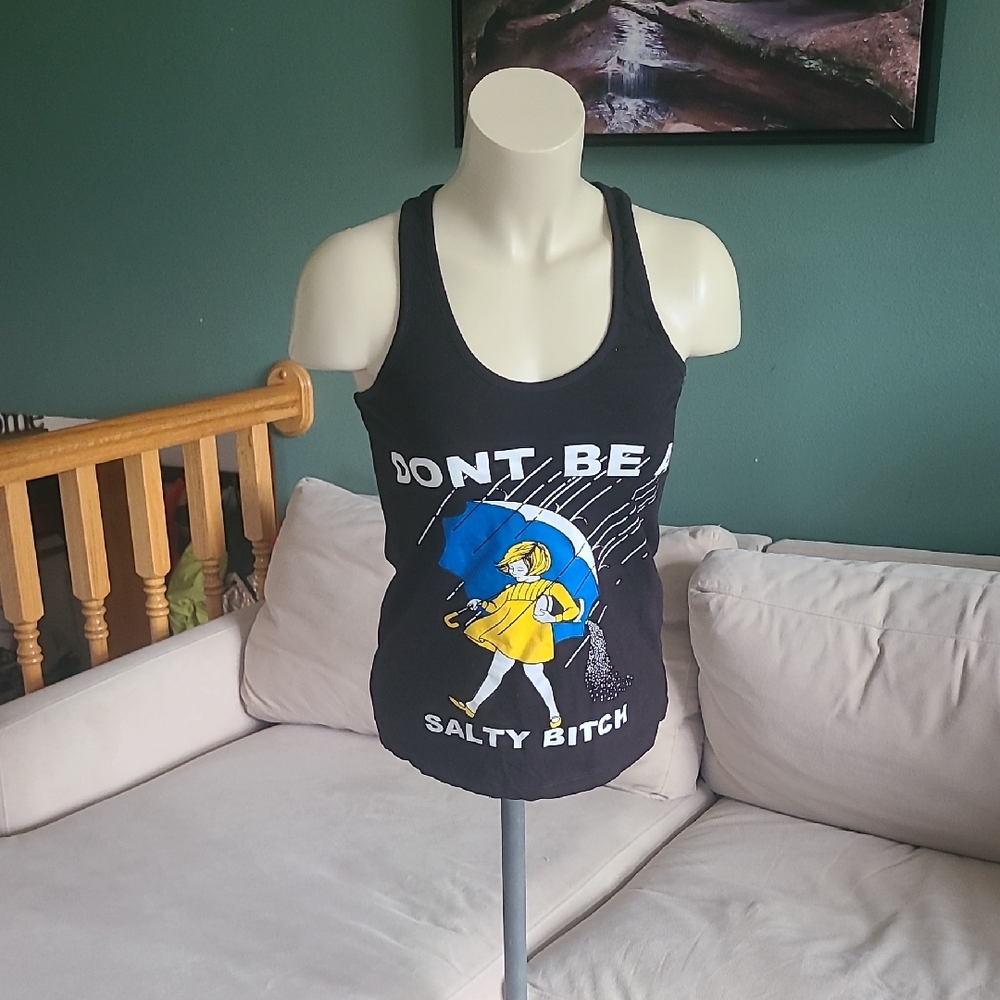 Black Racerback Tank "Dont Be A Salty B¡tch" Graphic